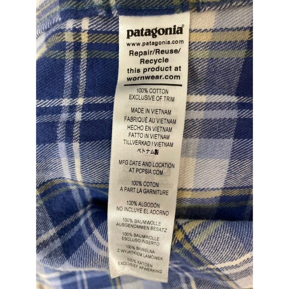 Patagonia Flannel Button Front Long Sleeve Shirt Womens Size Med Blue Activewear - Picture 3 of 7